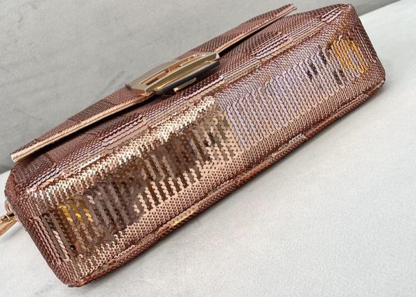 Rose Bead Piece Decoration Bling Bag Unique Shine Cross-Body Bag Baguette Bag