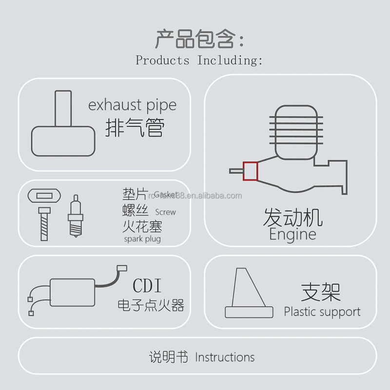 Rcgf 60cc Bm Side Exhaust Gasoline Engine With Walbro Carburetor For Rc Airplanes Fixed Wing Uav Drone Aircraft Model Diy