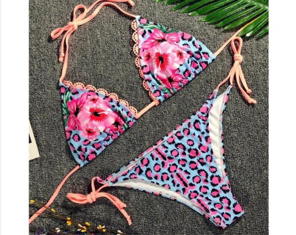 Swimwear button 2018 Sexy Bikinis women swimsuit brazilian woman Bandeau Push up Vintage Bikini Set Biquini beachwear