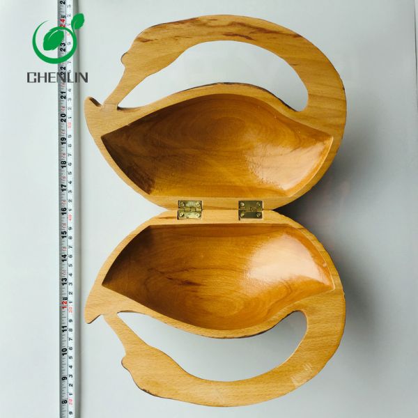 ISO9001 Ancient Wooden Clutch Bag Customized Shaped Hand Carved