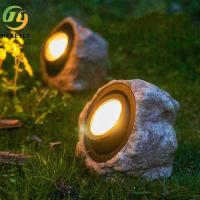 El jardín al aire libre solar de las luces enciende proyectores de la prenda impermeable del paisaje del césped de la decoración de la yarda de la piedra de la disposición del jardín pequeños