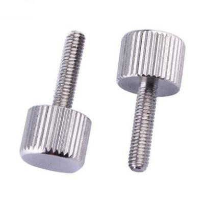 Computer PC Case Flat Head Knurled Thumb Screw M4 X 6mm Zinc Plate Surface