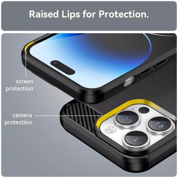 Shockproof Thin Carbon Fiber Soft TPU Silicone Mobile Phone Case for iPhone 13 14 Pro Max