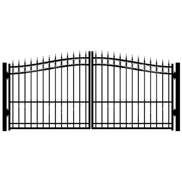 House Gates Design Garden Black Iron Fence Panels , Outdoor Metal Fence