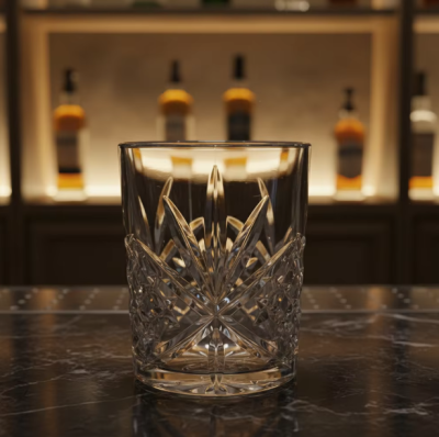 Classic Whiskey Glass 400ml Large Capacity - Premium PC Tumbler, Crystal Clear,