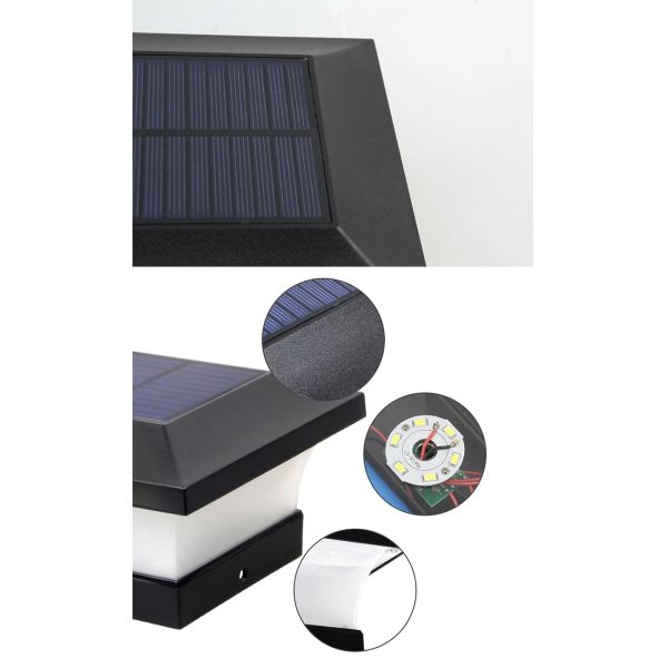 100LM Outside ABS Solar LED Garden Lights / Pillar Deck Fence Post Cap Lamp