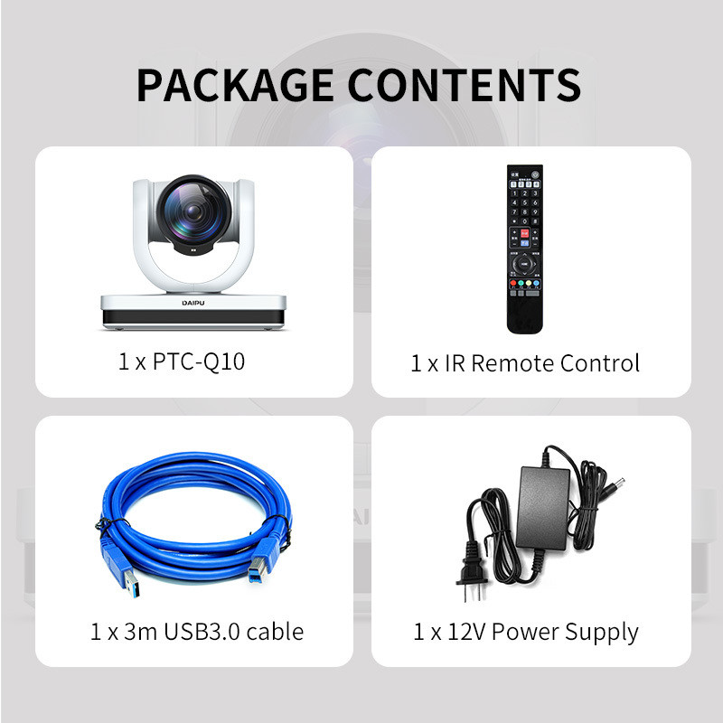 1080P 12X Optical Zoom HD PTZ Camera for Live Streaming and Video Conference System