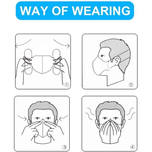 White Non - Woven Fabric 3 Ply KN95 Face Mask