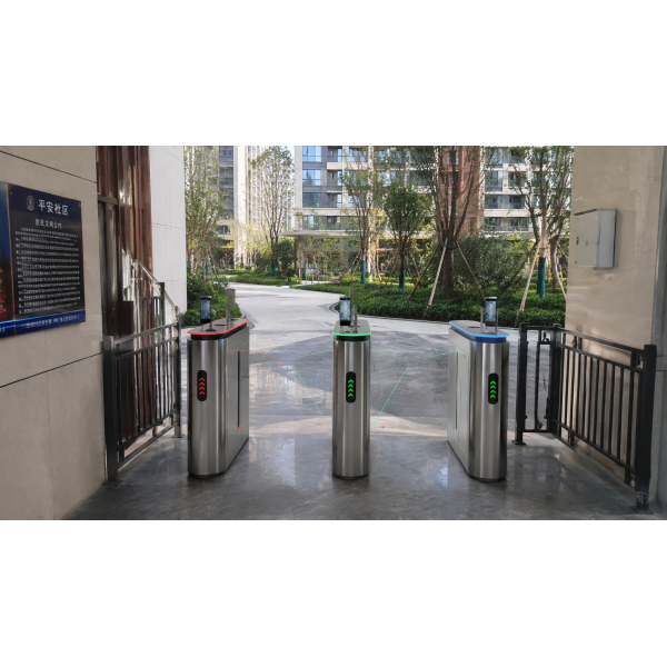 Facial Recognition Wing Gate Turnstile For Community Access With Anti-Tailgating And Pedestrian Counting