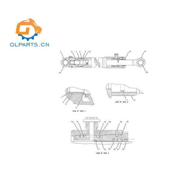 2042718 2357913 2358271 Cylindre à bras hydraulique pour le CAT E307C E308C