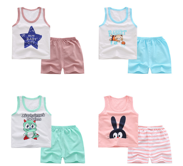 Sleeveless Cute Baby Boy Summer Clothes Random Combination Multiple Patterns