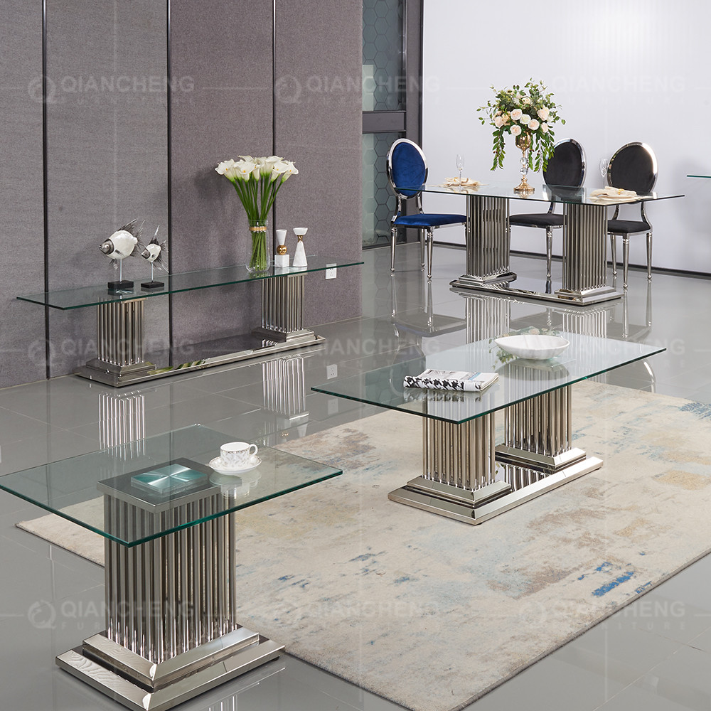 Современные 201 никакое стойки ТВ нержавеющей стали сложенное с 15mm закаленной стеклянной верхней частью