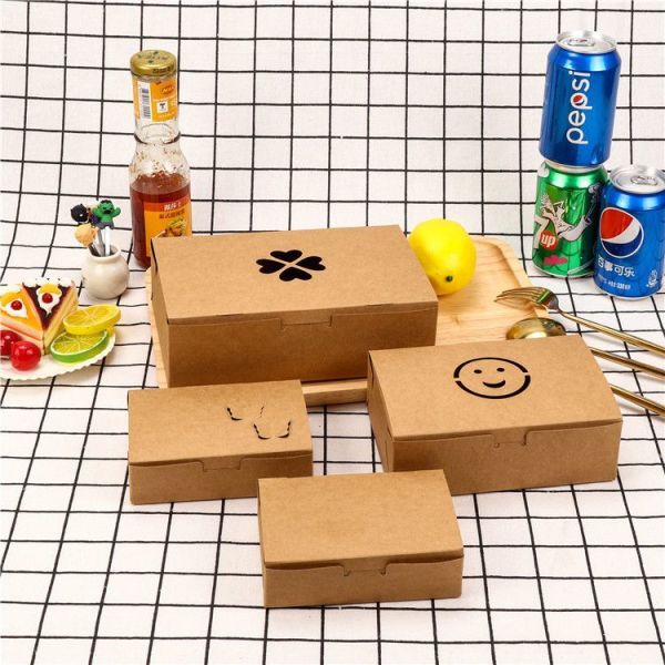 Boîte cadeau personnalisée en carton blanc Boîte d'emballage papier fast-food pour collations de restaurant