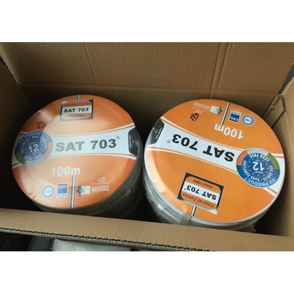 Câble de l'ohm TV du satellite 75 de SAT 501/602/703, câble coaxial de liaison flexible 75 ohms