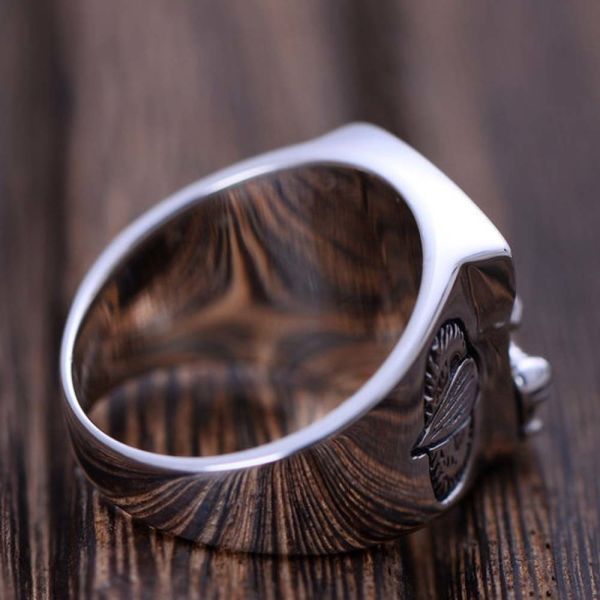 Retro Jewelry 925 Sterling Silver Engraved US Army Eagle Style Men Ring (XH052370)