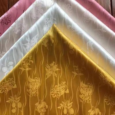 O fio 100% do tafetá da tela de brocado do jacquard do cetim do poliéster tingiu-se