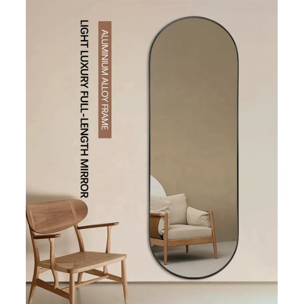 Modern Nordic Arch Shaped Bathroom Mirror , Full Length Wall Hanging Bathroom Mirror