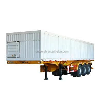 3 Axle 40ft Gooseneck Curtain Side Curtainsider Cargo Wing Open Box Van Box Truck Semi Trailer in HOWO