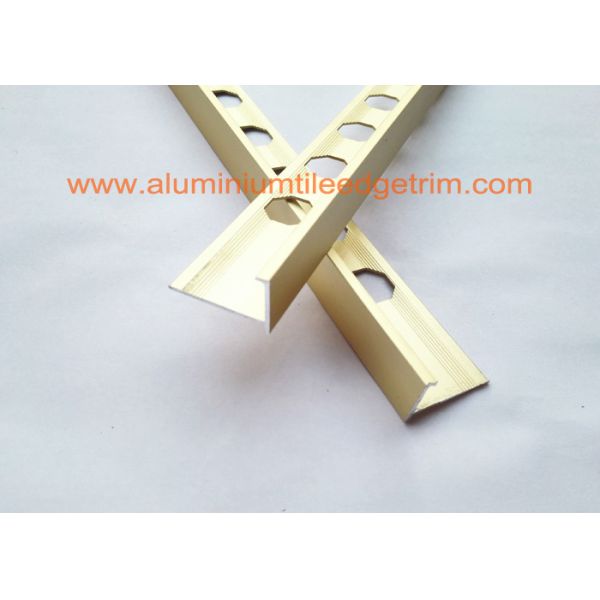 Anodized Aluminium Tile Edging Strip Matt Gold 10mm Depth Good Hardness