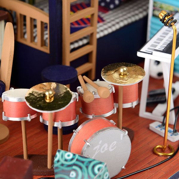 Dollhouse, DIY Lights House, Miniature Set, Romantic Full House