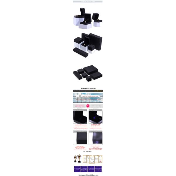 OEM Grain Textured Noble Luxury PU Leather Jewelry Box Case For Storage Packaging