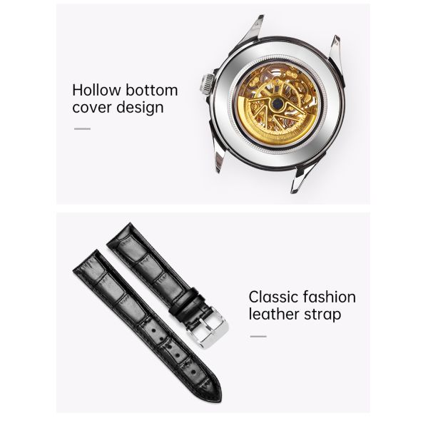 Butterfly Buckle Skeleton Mechanical Watch