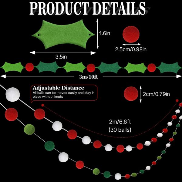 Free Sample Garland Decoration Felt Pom Pom Banner