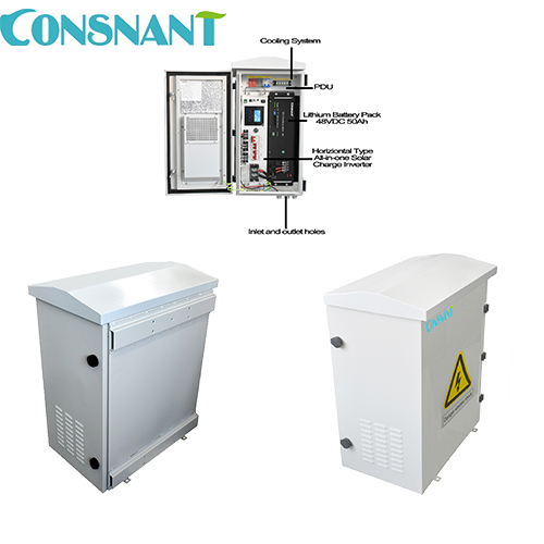 Водоустойчивые на открытом воздухе включения питания 3KW батареи лития DC 60A AC шкафа на открытом воздухе солнечные
