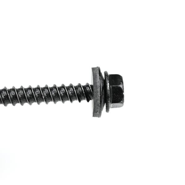 Black Ruspert Coated Stainless Steel Hex Flange Head Drywall Screws With Epdm Washer