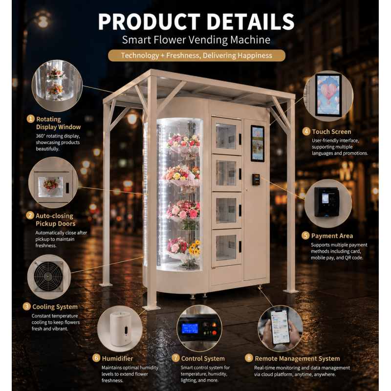 Winnsen QR Payment Outdoor Fresh Flower Vending Machine with LED Lights and Camera