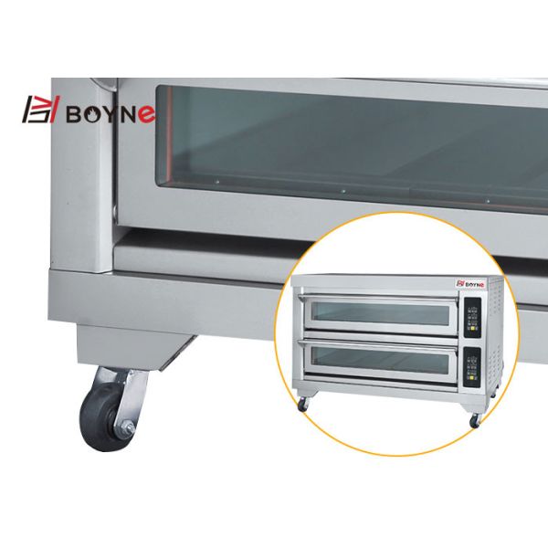 380V Microcomputer Control Commercial Stainless Steel Two Deck Six Trays Bakery Oven