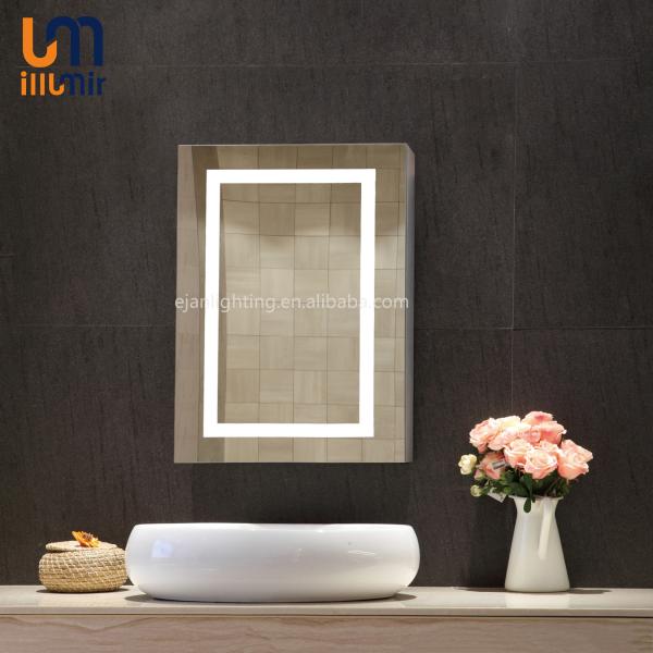 Lâmpada LED de aço inoxidável de luxo moderno Recessed Custom Smart Mirror Cabinet de banheiro