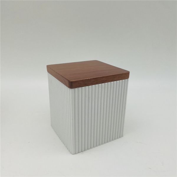 Квадратные вертикальные полосы аксессуары для ванной Белый песок с деревянными частями