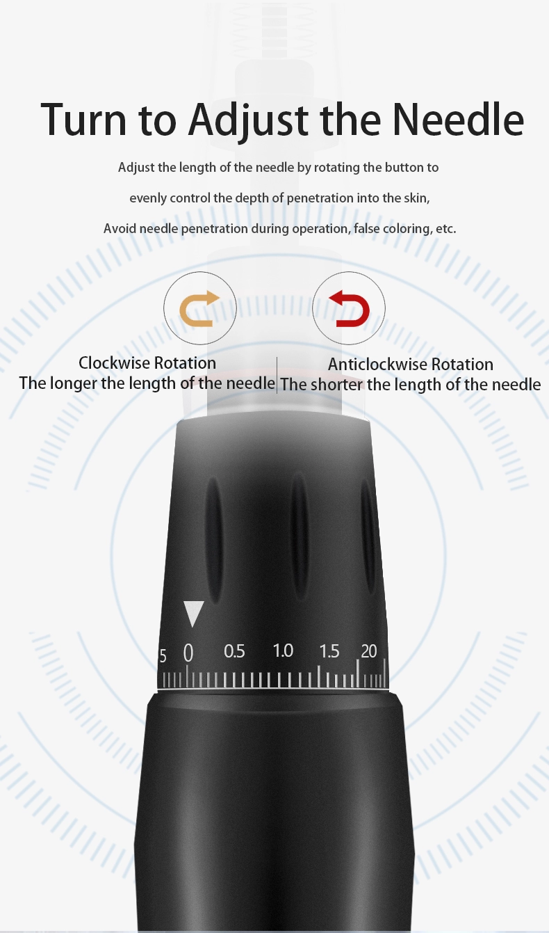 Máquina semi permanente negra Kit Tattoo Gun del maquillaje de Digitaces de la radio