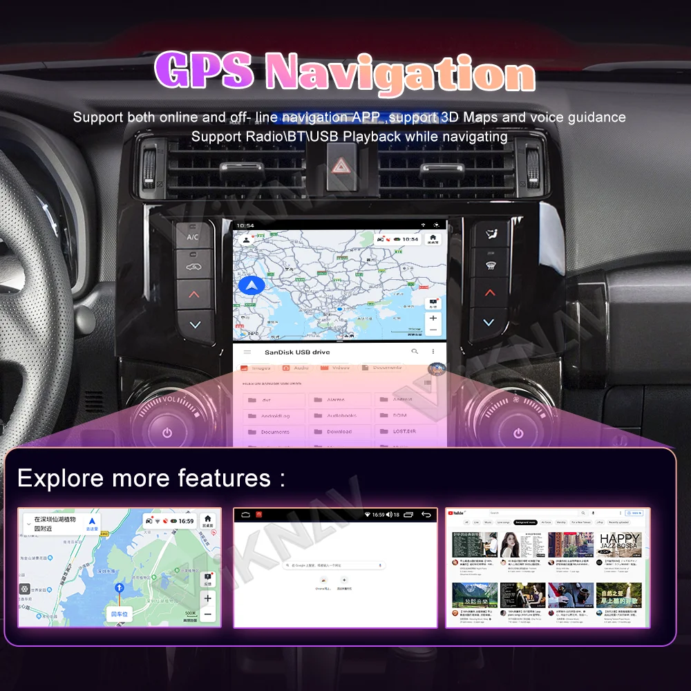 2 Din Android Мультимедиа Автомобиль GPS Toyota 4runner Радио стерео 2009-2019 Приемник Carplay