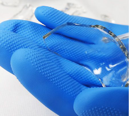 Kitchen Nitrile Solvent Resistant Gloves 15 Mil Household Task Gloves Blue Nitrile