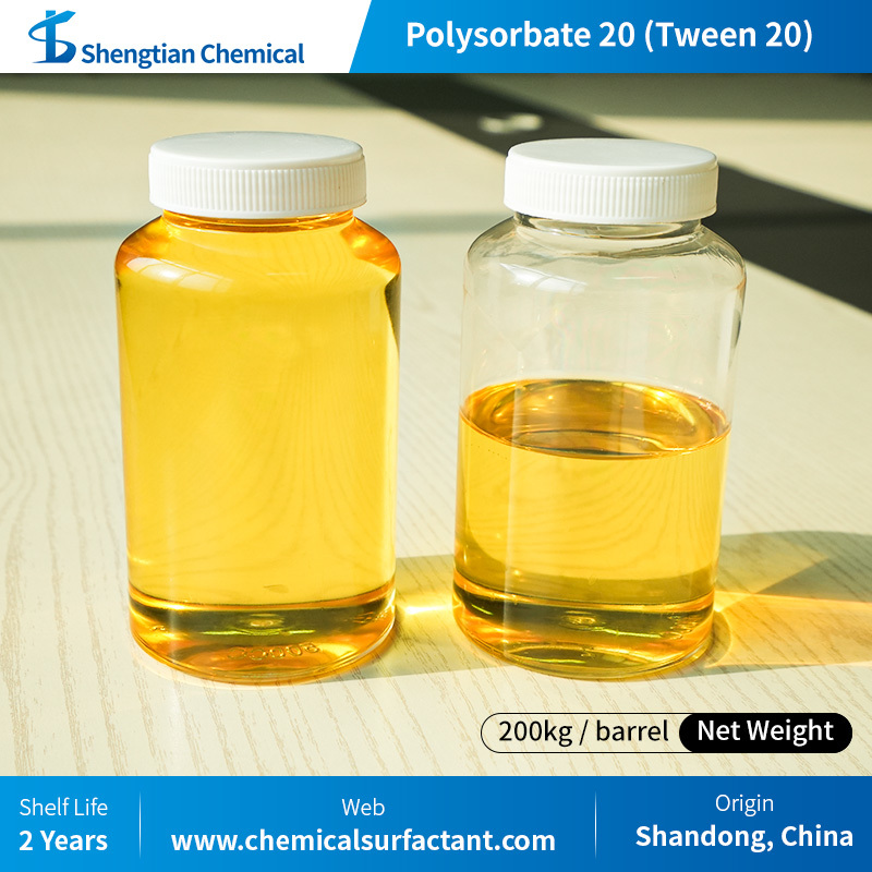 Polysorbate 20 Tween 20 liquid Cas 9005-64-5 Water Soluble Nonionic Surfactant Hlb 16.5