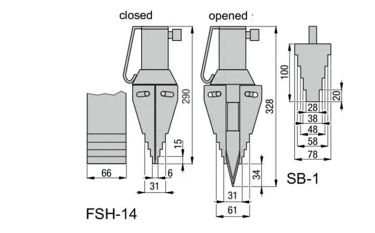 FSH-14 & FSM-8 Flange Expander 14 Ton Hydraulic Flange Spreading Tool