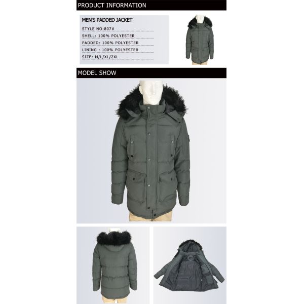 Waterproof Mens Lightweight Padded Jacket 942PCS QTY Zipped Pockets