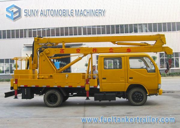 Professional DFAC 18m High Operation Boom Truck Rentals Yellow And White