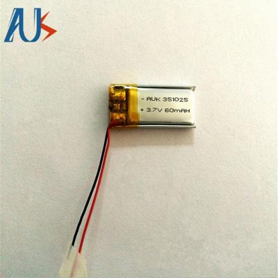 Bateria LiPo personalizada 3.7V 60mAh Pequenas baterias LiPo de lítio personalizadas para câmera