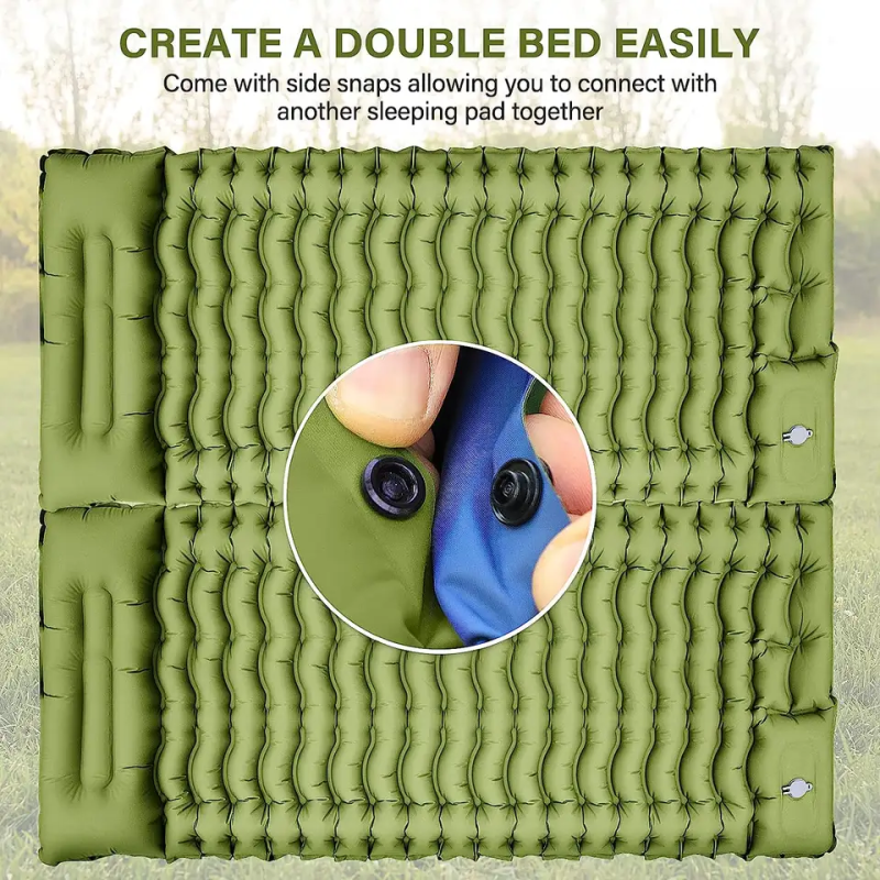 Rectangle Camping Sleeping Pad with Built-in Foot Pump and Pillow Lightweight Design