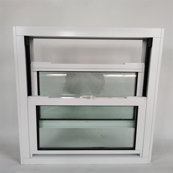 Top Single Aluminium Double Hung Windows with Diamond Grids Glass Hanging Curtain Type
