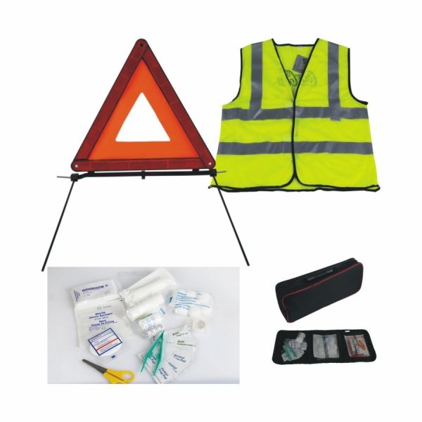 3In1 Car Reflective Vest Warning Triangle Emergency Roadside Kit with Customized Logo
