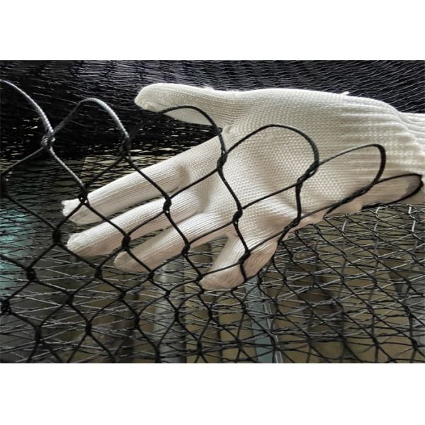 Ss316 Stainless Steel Cable Mesh Black 1.5mm Diameter 25mm Hole Size