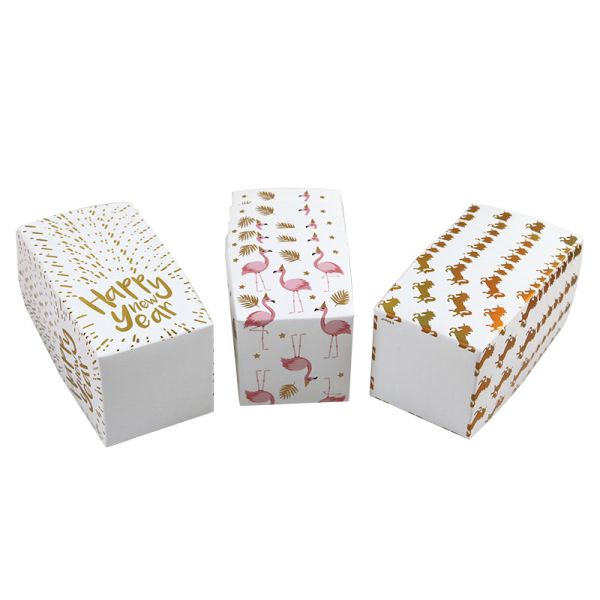 Factory Price Metallic Gold Foil Flamingo Pattern Paper Baking Containers Baking Trays Loaf Pans