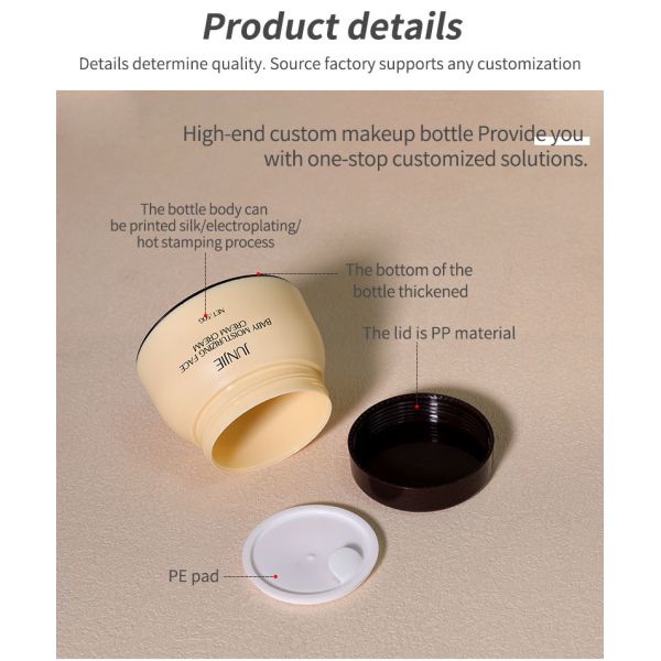 Bouteilles d'usine cosmétique 100g/50g/30g Large bouche PP crème pour soins de la peau en plastique Bouteilles à vendre à chaud Récipient pour soins de la peau