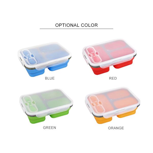 Compartimento Bento Box For Adults dobrável do retângulo 3