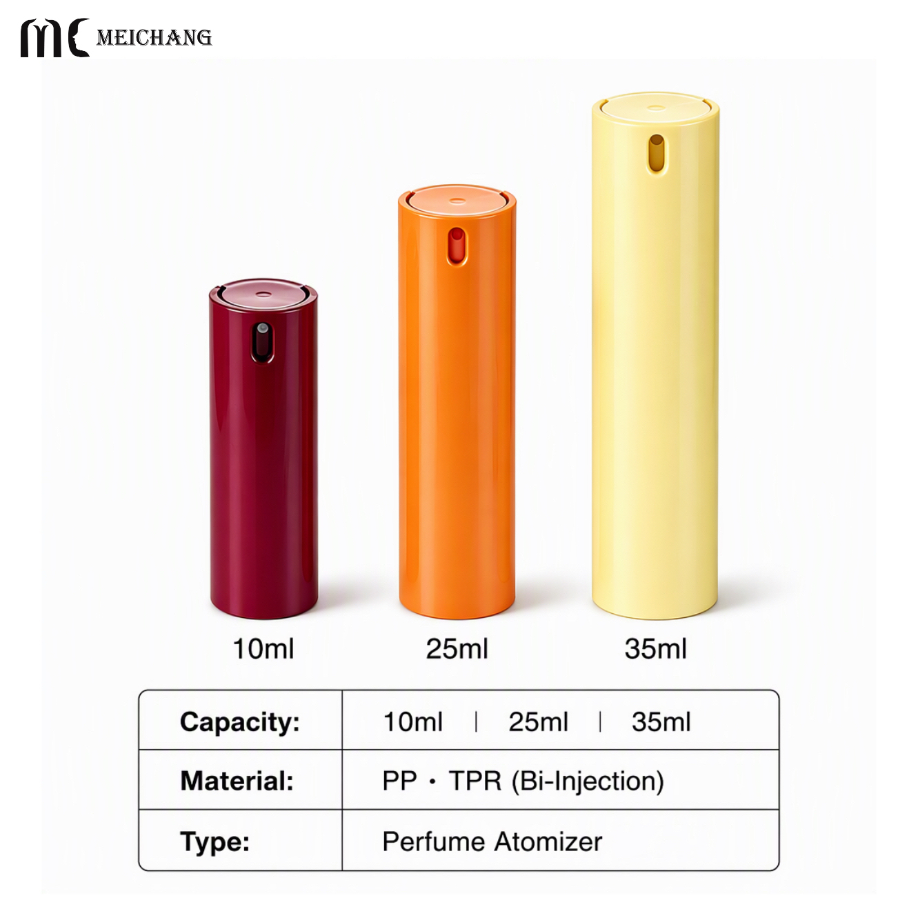 10ml / 25ml / 35ml Portable Fine Mist Spray Bottle for Perfume , Skincare & Travel Refills (MC-448)