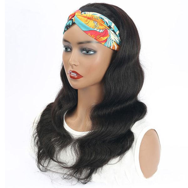 Brazilian Hair Headband Wigs Original Real Virgin Human Hair in Light Brown Lace Color